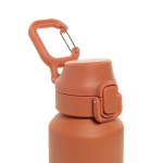 Sportfles van gerecycled staal met vergrendelbare lekvrije dop 600 ml kleur oranje zevende weergave