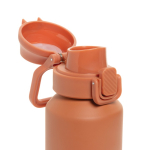 Sportfles van gerecycled staal met vergrendelbare lekvrije dop 600 ml kleur oranje achtste weergave