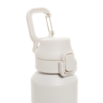 Sportfles van gerecycled staal met vergrendelbare lekvrije dop 600 ml kleur beige zevende weergave