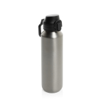 Sportfles van gerecycled staal met vergrendelbare lekvrije dop 600 ml kleur zilver