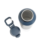 Sportfles van gerecycled staal met vergrendelbare lekvrije dop 600 ml kleur marineblauw negende weergave