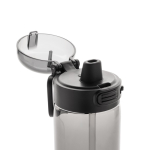 Sportfles van RPET met lekvrij deksel en rietje 800 ml kleur zwart achtste weergave