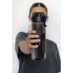 Sportfles van RPET met lekvrij deksel en rietje 800 ml kleur zwart sfeer weergave 3