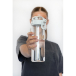 Sportfles van RPET met lekvrij deksel en rietje 800 ml kleur wit sfeer weergave 3