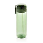 Sportfles van RPET met lekvrij deksel en rietje 800 ml kleur groen