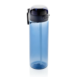 Sportfles van RPET met lekvrij deksel en rietje 800 ml kleur marineblauw