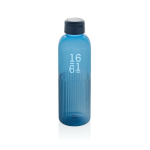 RPET-fles met grip en origineel ribbel design 750 ml kleur marineblauw weergave met logo