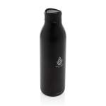 Eco‑fles met 360° drinkervaring 600 ml kleur zwart weergave met logo