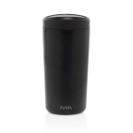 Eco take-away mok gerecycled materiaal en klikdeksel 400 ml Avira Alix kleur zwart tweede weergave