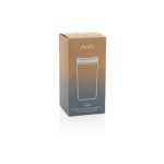 Eco take-away mok gerecycled materiaal en klikdeksel 400 ml Avira Alix kleur zwart tweede weergave met doos