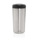 Eco take-away mok gerecycled materiaal en klikdeksel 400 ml Avira Alix kleur zilver tweede weergave