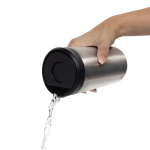Eco take-away mok gerecycled materiaal en klikdeksel 400 ml Avira Alix kleur zilver zesde weergave