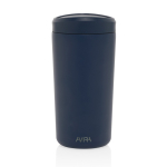 Eco take-away mok gerecycled materiaal en klikdeksel 400 ml Avira Alix kleur marineblauw tweede weergave