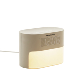 Eco‑wekker met geleidelijke verlichting en rustgevende natuurgeluiden kleur beige met afdrukgebied