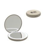 Zakspiegel van gerecycled kunststof met LED‑licht en vergroting kleur beige met afdrukgebied