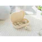 Oordopjes van gerecycled silicone met 36 dB geluidsreductie kleur beige sfeer weergave