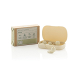 Oordopjes van gerecycled silicone met 36 dB geluidsreductie kleur beige weergave met doos