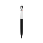 Pen van gerecycled plastic met ultra‑vloeiende blauwe inkt kleur zwart weergave met logo