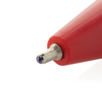 Pen van gerecycled plastic met ultra‑vloeiende blauwe inkt kleur rood vierde weergave