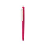 Pen van gerecycled plastic met ultra‑vloeiende blauwe inkt kleur roze