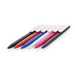 Pen van gerecycled plastic met ultra‑vloeiende blauwe inkt kleur roze algemene weergave