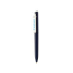 Pen van gerecycled plastic met ultra‑vloeiende blauwe inkt kleur marineblauw met afdrukgebied