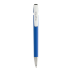 Pen van gerecycled plastic met Dokumental® navulling, blauwe inkt kleur blauw weergave met logo