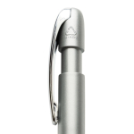 Pen van gerecycled plastic met Dokumental® navulling, blauwe inkt kleur grijs vierde weergave