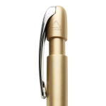 Pen van gerecycled plastic met Dokumental® navulling, blauwe inkt kleur goud vierde weergave
