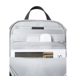 Uitbreidbare rugzak van gerecycled materiaal met Duo‑rits 16” kleur zwart