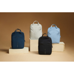 Uitbreidbare rugzak van gerecycled materiaal met Duo‑rits 16” kleur blauw sfeer weergave 3