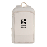 Ultradunne RPET‑rugzak met uitschuifbaar ontwerp 15,6” kleur beige met afdrukgebied