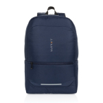 Rugzak van gerecycled polyester met business‑design en vakken 15,6” kleur marineblauw weergave met logo