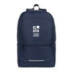 Rugzak van gerecycled polyester met business‑design en vakken 15,6” kleur marineblauw met afdrukgebied