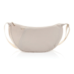 XL schoudertas van RPET met buitenvak en verstelbare riem kleur beige