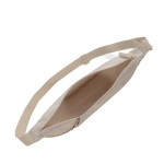 XL schoudertas van RPET met buitenvak en verstelbare riem kleur beige vierde weergave