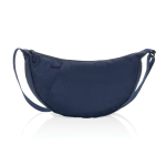 XL schoudertas van RPET met buitenvak en verstelbare riem kleur marineblauw