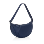 XL schoudertas van RPET met buitenvak en verstelbare riem kleur marineblauw derde weergave
