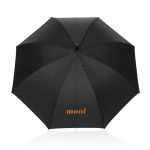 Premium paraplu van RPET met automatische opening Ø130 Swiss Peak kleur zwart weergave met logo