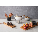 Kaashoutfondue van keramiek met kaarsverhitting 750 ml Boska kleur wit