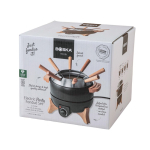 Elektrische fondue met temperatuurregeling, voor 8 personen kleur zwart weergave met doos