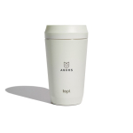Thermobeker van gerecycled staal met 360° deksel 354 ml Topl kleur wit weergave met logo