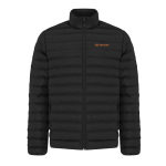 Gewatteerd herenjack gerecycled polyester, casual fit – IQONIQ Maiko kleur zwart weergave met logo