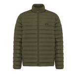Gewatteerd herenjack gerecycled polyester, casual fit – IQONIQ Maiko kleur khaki weergave met logo