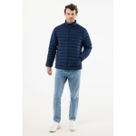 Gewatteerd herenjack gerecycled polyester, casual fit – IQONIQ Maiko kleur marineblauw tweede weergave met model