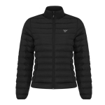 Gewatteerd damesjack gerecycled polyester, casual fit – IQONIQ Maiko kleur zwart weergave met logo