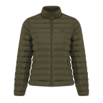 Gewatteerd damesjack gerecycled polyester, casual fit – IQONIQ Maiko kleur khaki weergave met logo