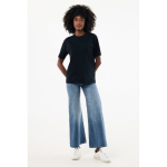 Unisex T‑shirt gerecycled katoen, modern fit 220 g/m² – IQONIQ Nikko kleur zwart tweede weergave met model