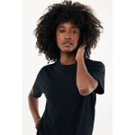 Unisex T‑shirt gerecycled katoen, modern fit 220 g/m² – IQONIQ Nikko kleur zwart vijfde weergave met model