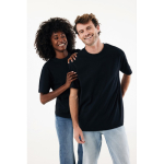Unisex T‑shirt gerecycled katoen, modern fit 220 g/m² – IQONIQ Nikko kleur zwart